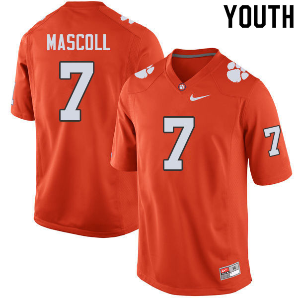 Youth #7 Justin Mascoll Clemson Tigers College Football Jerseys Sale-Orange